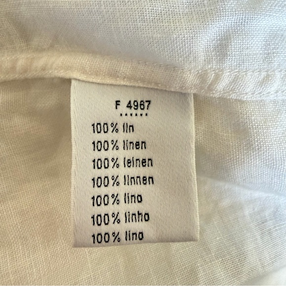 Lacoste White Linen Button-Down Shirt Size 40 - 41603 - Picture 9 of 11